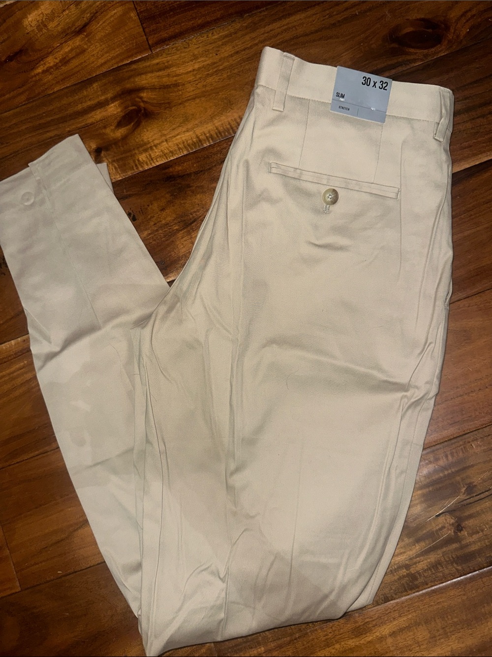 Express Men's Cream Chino Pants - Slim/Tailored Look